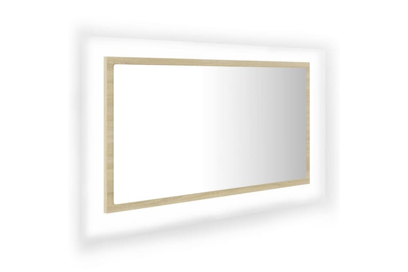 LED Badespeil 80x8,5x37 cm sponplate sonoma eik - Brun - Baderomsspeil