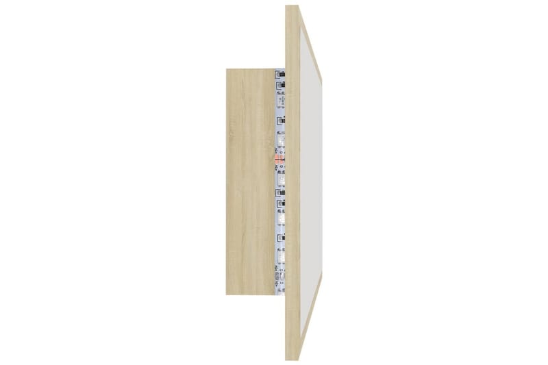 LED Badespeil 80x8,5x37 cm sponplate sonoma eik - Brun - Hus & oppussing - Kjøkken & bad - Baderom - Baderomsmøbler & baderomsinnredning - Baderomsspeil