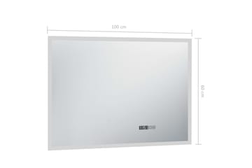 LED-speil til bad m. berøringssensor & tidsvisning 100x60cm - Hus & oppussing - Kjøkken & bad - Baderom - Baderomsmøbler & baderomsinnredning - Baderomsspeil
