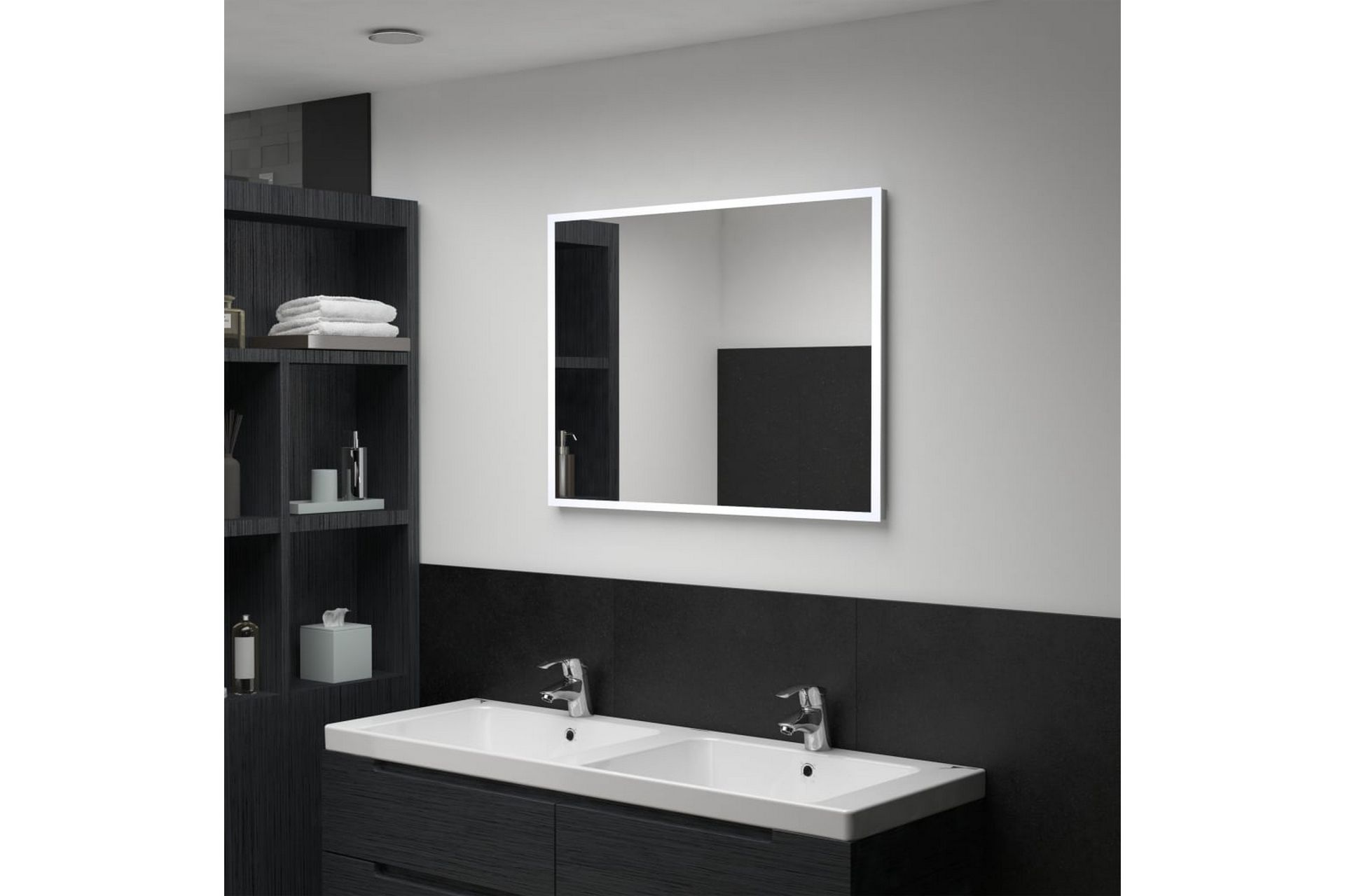 LED-veggspeil til bad 80x60 cm - Hus & oppussing - Kjøkken & bad - Baderom - Baderomsmøbler & baderomsinnredning - Baderomsspeil