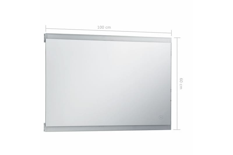 LED-veggspeil til bad med berøringssensor 100x60 cm - Baderomsspeil - Baderomsspeil med belysning - Helkroppsspeil