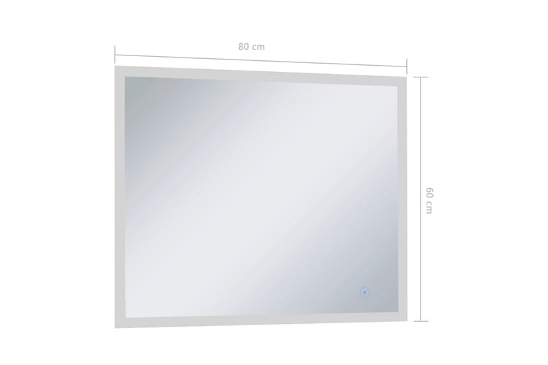 LED-veggspeil til bad med berøringssensor 80x60 cm - Baderomsspeil - Baderomsspeil med belysning