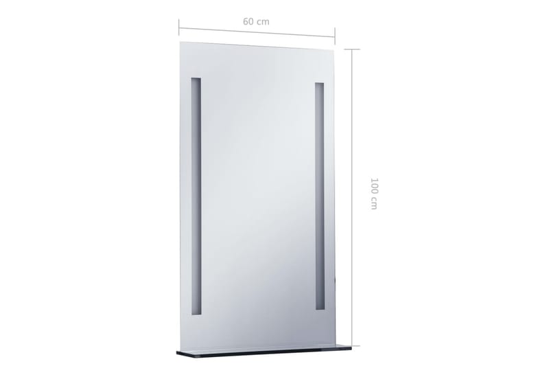 LED-veggspeil til bad med hylle 60x100 cm - Hus & oppussing - Kjøkken & bad - Baderom - Baderomsmøbler & baderomsinnredning - Baderomsspeil
