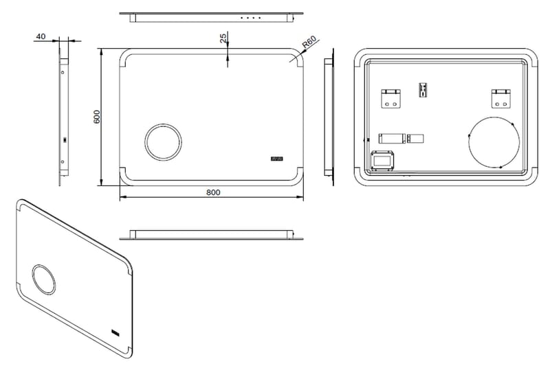 Liratorp Speil 80x60 cm - Sølv - Hus & oppussing - Kjøkken & bad - Baderom - Baderomsmøbler & baderomsinnredning - Baderomsspeil