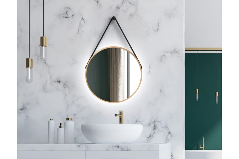 Nävesta Speil 50 cm Rundt, Gull