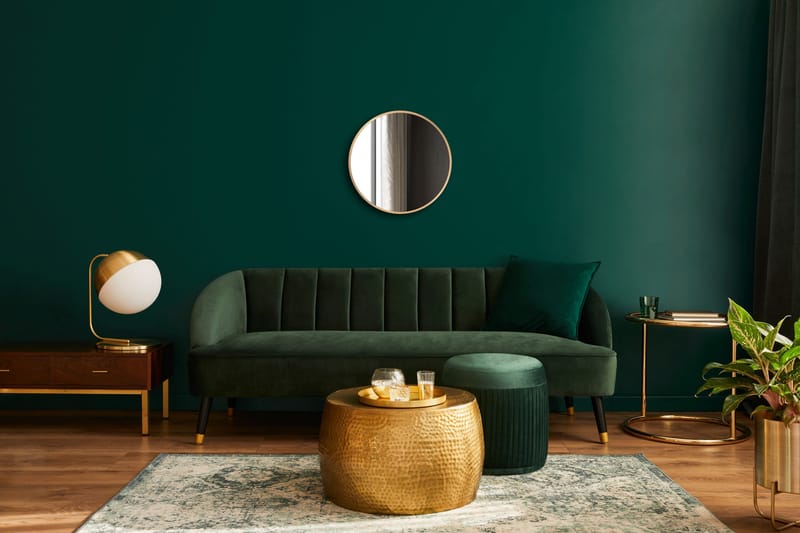 Nävesta Speil 50 cm Rundt - Gull - Hus & oppussing - Kjøkken & bad - Baderom - Baderomsmøbler & baderomsinnredning - Baderomsspeil