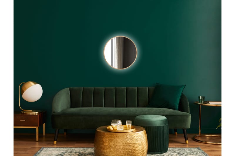 Nävesta Speil 50 cm Rundt - Gull - Hus & oppussing - Kjøkken & bad - Baderom - Baderomsmøbler & baderomsinnredning - Baderomsspeil