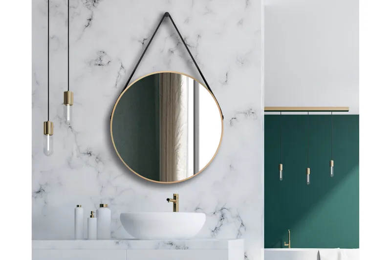 Nävesta Speil 80 cm Rundt, Gull