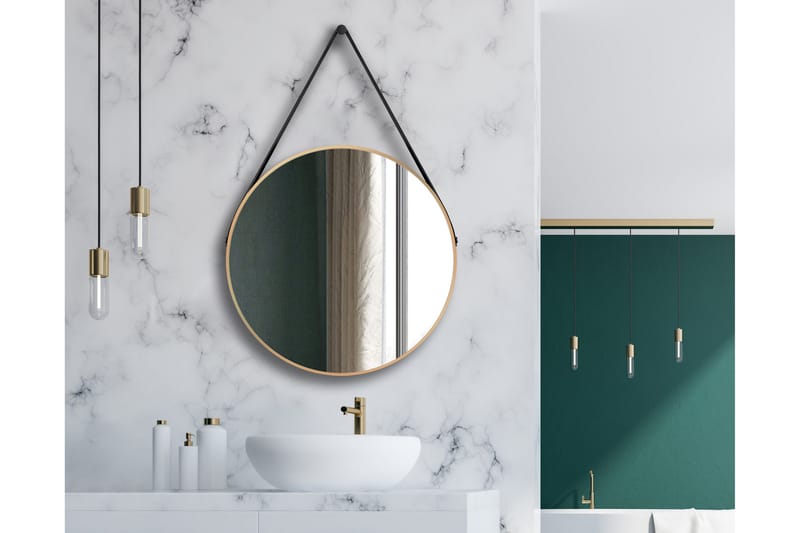 Nävesta Speil 80 cm Rundt, Gull