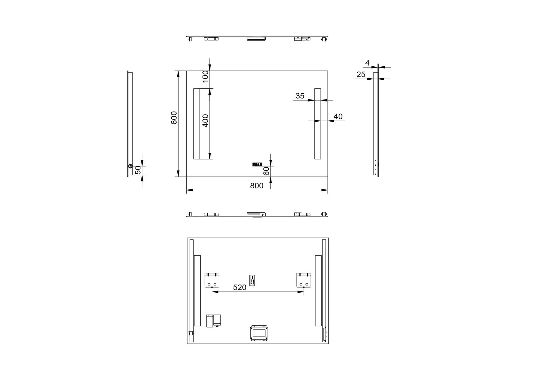 Purnuvara Baderomsspeil 60 cm LED-Lys - Hus & oppussing - Kjøkken & bad - Baderom - Baderomsmøbler & baderomsinnredning - Baderomsspeil