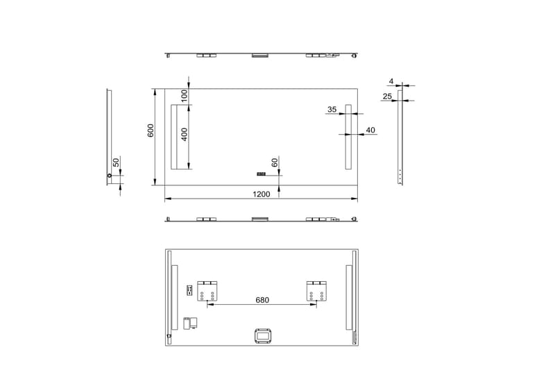 Purnuvara Baderomsspeil 60 cm LED-Lys - Hus & oppussing - Kjøkken & bad - Baderom - Baderomsmøbler & baderomsinnredning - Baderomsspeil