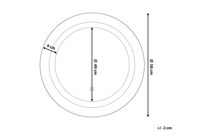 Rystal Speil LED Rund 58x58 cm - Sølv - Hus & oppussing - Kjøkken & bad - Baderom - Baderomsmøbler & baderomsinnredning - Baderomsspeil