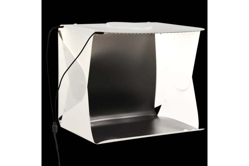 Sammenleggbar LED-fotostudiolysboks 40x34x37 cm plast hvit - Hvit - Baderomsspeil - Baderomsspeil med belysning