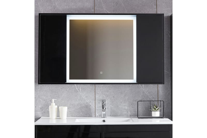 Speil med doble sideskap og innebygd Belysning 13x68 cm Svar - Lyfco - Baderomsspeil - Baderomsspeil med belysning