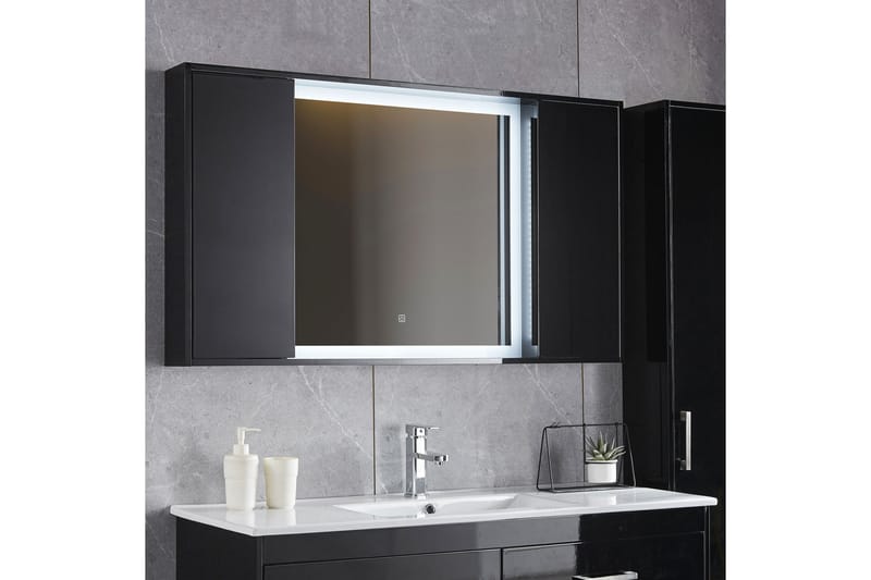 Speil med doble sideskap og innebygd Belysning 13x68 cm Svar - Lyfco - Baderomsspeil - Baderomsspeil med belysning