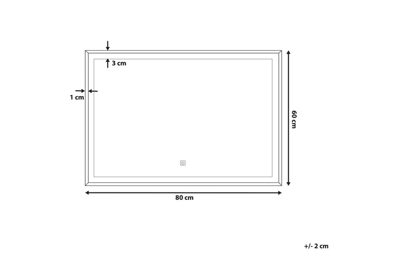 Tooms Speil LED 60x80 cm - Sølv - Baderomsspeil - Baderomsspeil med belysning