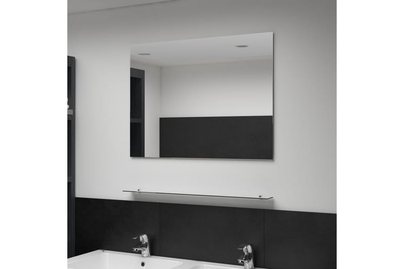 Veggspeil med hylle 80x60 cm herdet glass - Hus & oppussing - Kjøkken & bad - Baderom - Baderomsmøbler & baderomsinnredning - Baderomsspeil