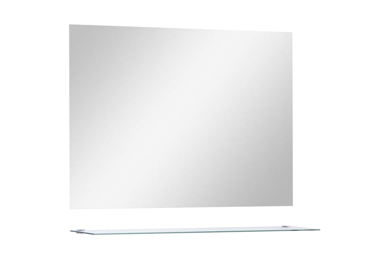 Veggspeil med hylle 80x60 cm herdet glass - Hus & oppussing - Kjøkken & bad - Baderom - Baderomsmøbler & baderomsinnredning - Baderomsspeil