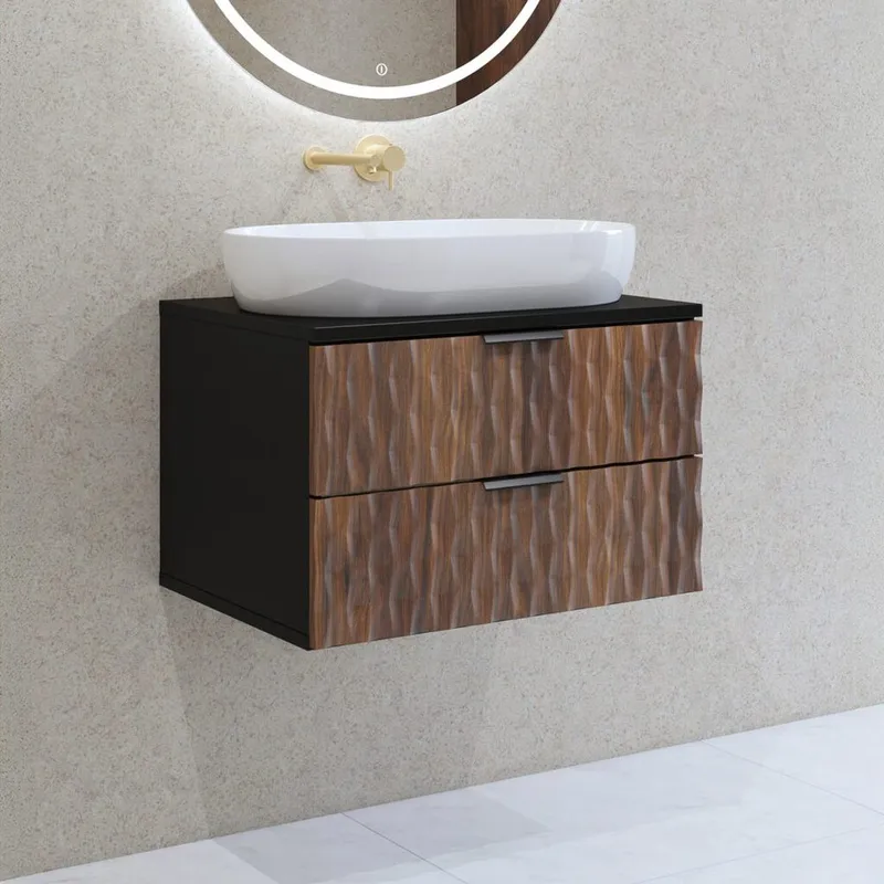 Baderomsvask Enzo med 2 skuffer veggmontert - 63 cm - Hus & oppussing - Kjøkken & bad - Baderom - Baderomsmøbler & baderomsinnredning - Baderomsskap