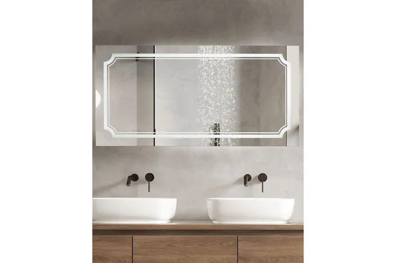 Badrumsspegel med LED Beliani Arromachnes Silver - Hus & oppussing - Kjøkken & bad - Baderom - Baderomsmøbler & baderomsinnredning - Baderomsspeil