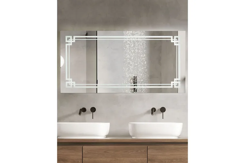 Badrumsspegel med LED Beliani Avranches Silver - Hus & oppussing - Kjøkken & bad - Baderom - Baderomsmøbler & baderomsinnredning - Baderomsspeil