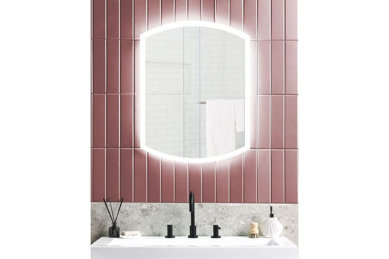 Badrumsspegel med LED Beliani Beziers Silver - Hus & oppussing - Kjøkken & bad - Baderom - Baderomsmøbler & baderomsinnredning - Baderomsspeil
