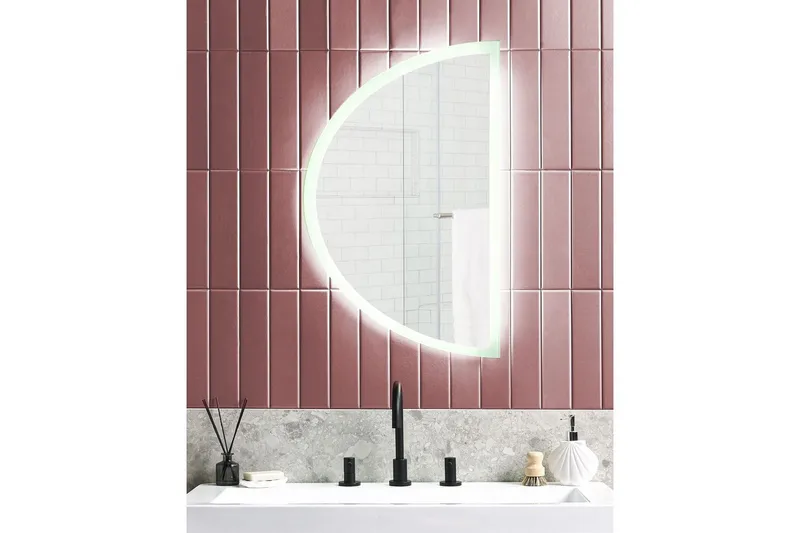 Badrumsspegel med LED Beliani Bezons Silver - Hus & oppussing - Kjøkken & bad - Baderom - Baderomsmøbler & baderomsinnredning - Baderomsspeil