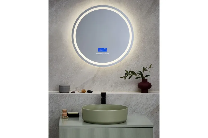 Badrumsspegel med LED Beliani Brognon Silver - Hus & oppussing - Kjøkken & bad - Baderom - Baderomsmøbler & baderomsinnredning - Baderomsspeil