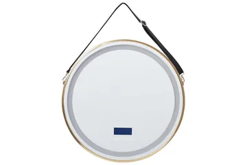 Badrumsspegel med LED Beliani Darois GOLD||Black - Hus & oppussing - Kjøkken & bad - Baderom - Baderomsmøbler & baderomsinnredning - Baderomsspeil