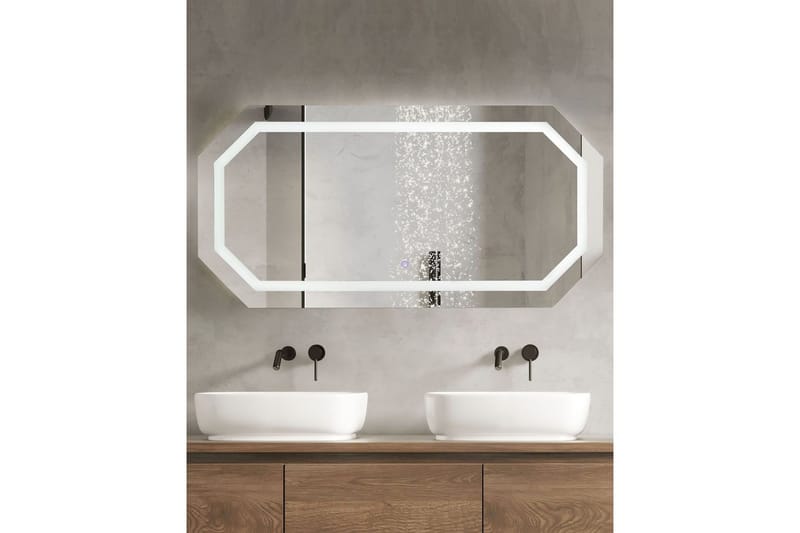 Badrumsspegel med LED Beliani Locmariaquer Silver - Hus & oppussing - Kjøkken & bad - Baderom - Baderomsmøbler & baderomsinnredning - Baderomsspeil