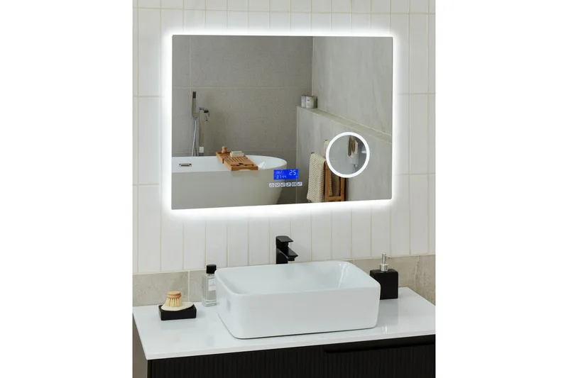 Badrumsspegel med LED Beliani Montaron Silver - Hus & oppussing - Kjøkken & bad - Baderom - Baderomsmøbler & baderomsinnredning - Baderomsspeil