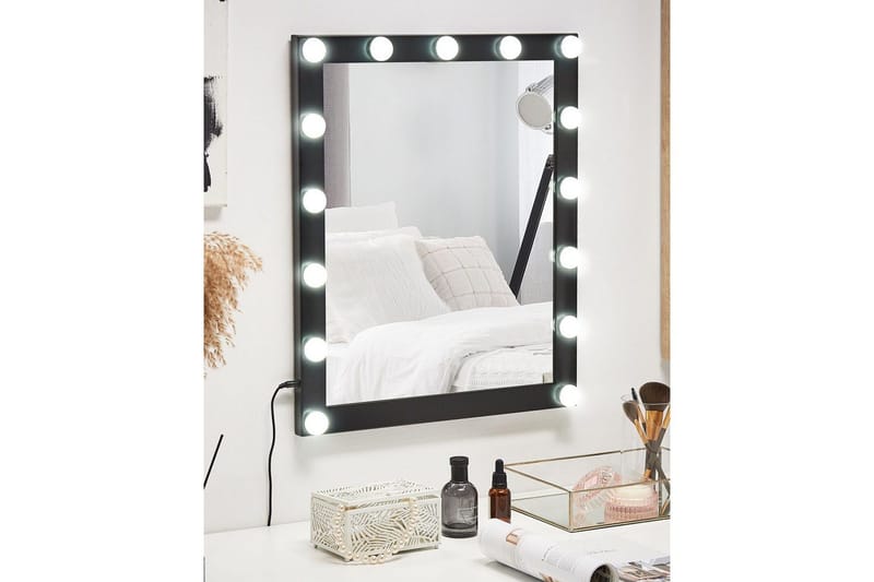 Badrumsspegel med LED Beliani Odenas Black - Hus & oppussing - Kjøkken & bad - Baderom - Baderomsmøbler & baderomsinnredning - Baderomsspeil