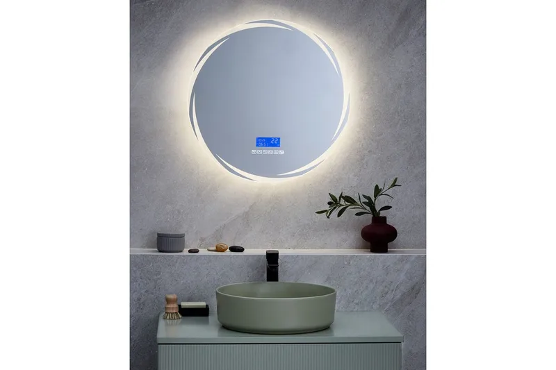 Badrumsspegel med LED Beliani Tanay Silver - Hus & oppussing - Kjøkken & bad - Baderom - Baderomsmøbler & baderomsinnredning - Baderomsspeil