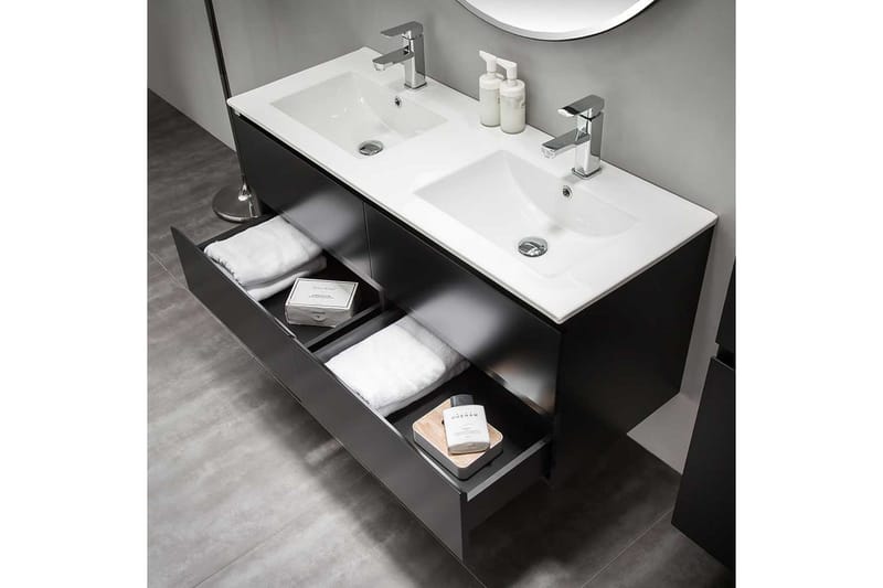 Bathlife Eufori Møbelpakke med Speil 1200 - Svart - Komplette møbelpakker