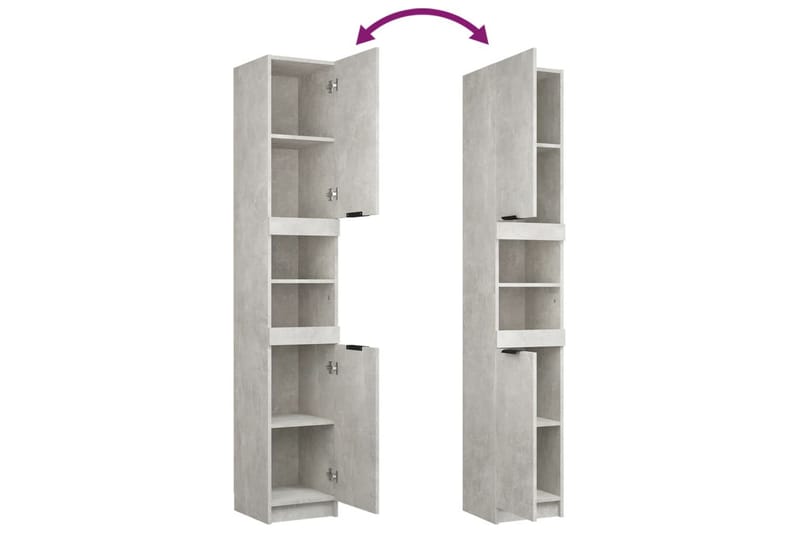 beBasic Baderomsskap betonggrå 32x34x188,5 cm konstruert tre - GrÃ¥ - Hus & oppussing - Kjøkken & bad - Baderom - Baderomsmøbler & baderomsinnredning - Veggskap & høyskap