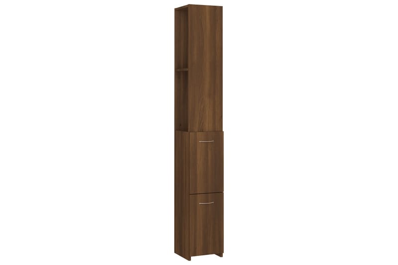 beBasic Baderomsskap brun eik 25x25x170 cm konstruert tre - Brun - Hus & oppussing - Kjøkken & bad - Baderom - Baderomsmøbler & baderomsinnredning - Veggskap & høyskap
