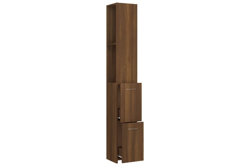beBasic Baderomsskap brun eik 25x25x170 cm konstruert tre - Brun - Hus & oppussing - Kjøkken & bad - Baderom - Baderomsmøbler & baderomsinnredning - Veggskap & høyskap