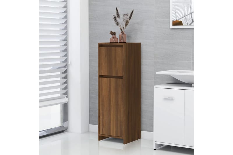 beBasic Baderomsskap brun eik 30x30x95 cm konstruert tre - Brun - Hus & oppussing - Kjøkken & bad - Baderom - Baderomsmøbler & baderomsinnredning - Baderomsskap