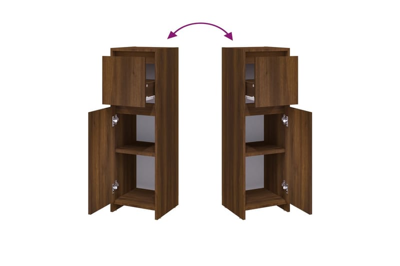 beBasic Baderomsskap brun eik 30x30x95 cm konstruert tre - Brun - Hus & oppussing - Kjøkken & bad - Baderom - Baderomsmøbler & baderomsinnredning - Baderomsskap