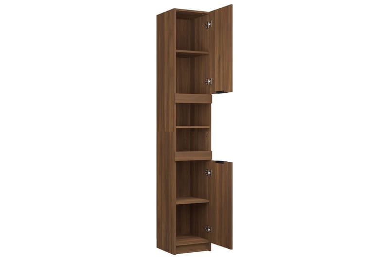 beBasic Baderomsskap brun eik 32x34x188,5 cm konstruert tre - Brun - Hus & oppussing - Kjøkken & bad - Baderom - Baderomsmøbler & baderomsinnredning - Veggskap & høyskap