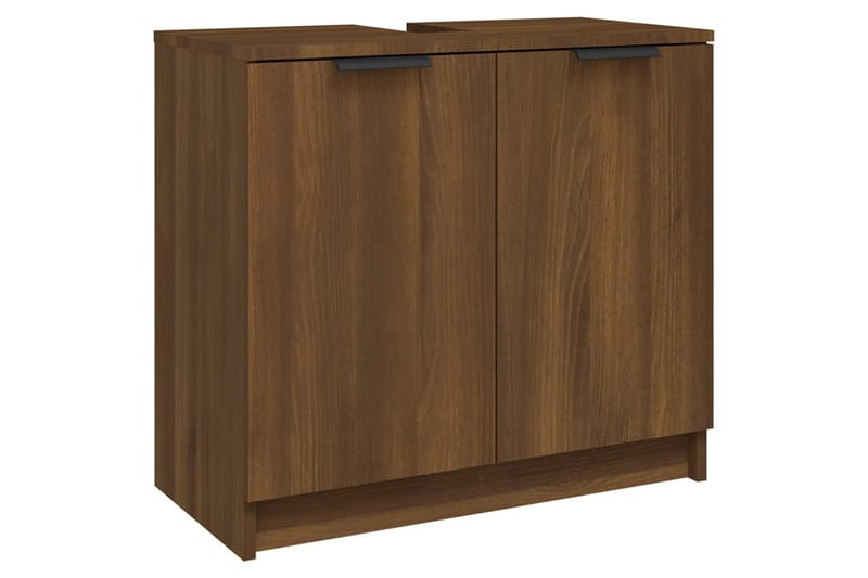 beBasic Baderomsskap brun eik 64,5x33,5x59 cm konstruert tre - Brun - Hus & oppussing - Kjøkken & bad - Baderom - Baderomsmøbler & baderomsinnredning - Baderomsskap