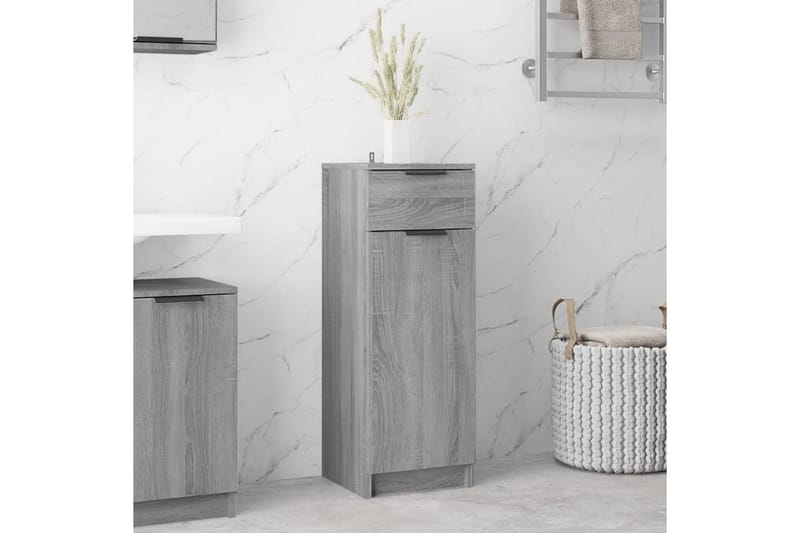 beBasic Baderomsskap grå sonoma 32x34x90 cm konstruert tre - GrÃ¥ - Hus & oppussing - Kjøkken & bad - Baderom - Baderomsmøbler & baderomsinnredning - Veggskap & høyskap