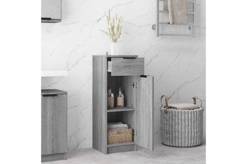 beBasic Baderomsskap grå sonoma 32x34x90 cm konstruert tre - GrÃ¥ - Hus & oppussing - Kjøkken & bad - Baderom - Baderomsmøbler & baderomsinnredning - Veggskap & høyskap