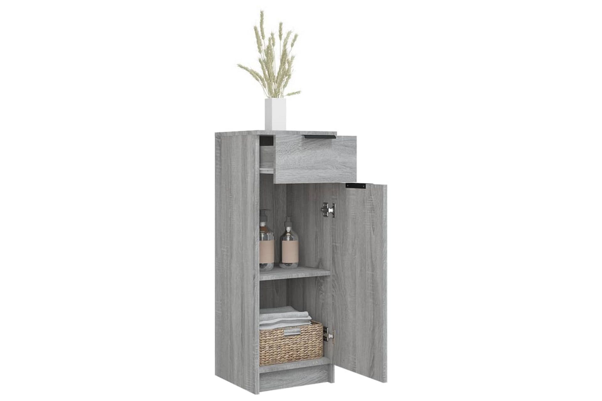 beBasic Baderomsskap grå sonoma 32x34x90 cm konstruert tre - GrÃ¥ - Hus & oppussing - Kjøkken & bad - Baderom - Baderomsmøbler & baderomsinnredning - Veggskap & høyskap