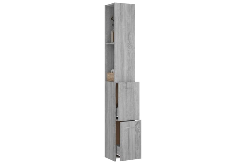 beBasic Baderomsskap grå sonoma eik 25x25x170 cm konstruert tre - GrÃ¥ - Hus & oppussing - Kjøkken & bad - Baderom - Baderomsmøbler & baderomsinnredning - Veggskap & høyskap