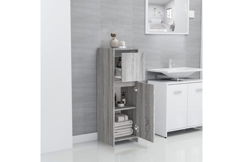 beBasic Baderomsskap grå sonoma eik 30x30x95 cm konstruert tre - GrÃ¥ - Hus & oppussing - Kjøkken & bad - Baderom - Baderomsmøbler & baderomsinnredning - Baderomsskap