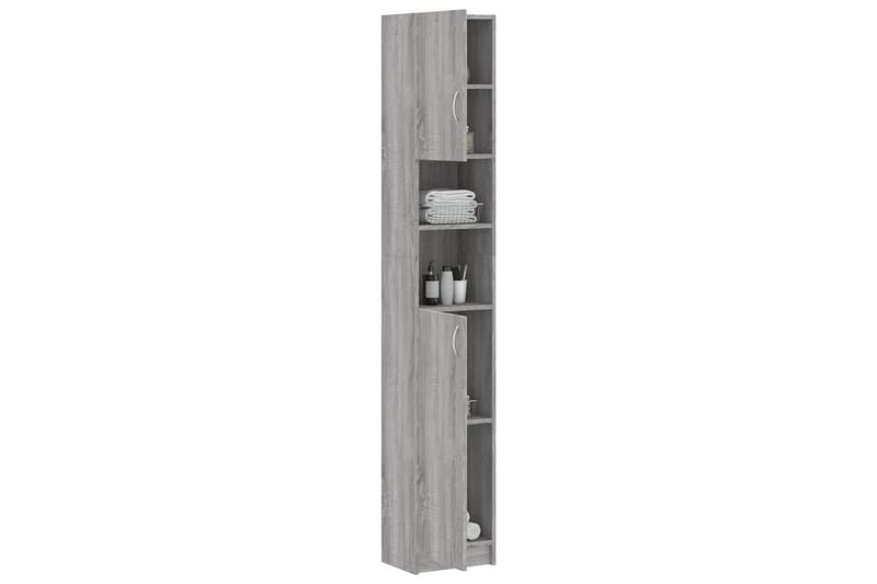 beBasic Baderomsskap grå sonoma eik 32x25,5x190 cm konstruert tre - GrÃ¥ - Hus & oppussing - Kjøkken & bad - Baderom - Baderomsmøbler & baderomsinnredning - Veggskap & høyskap