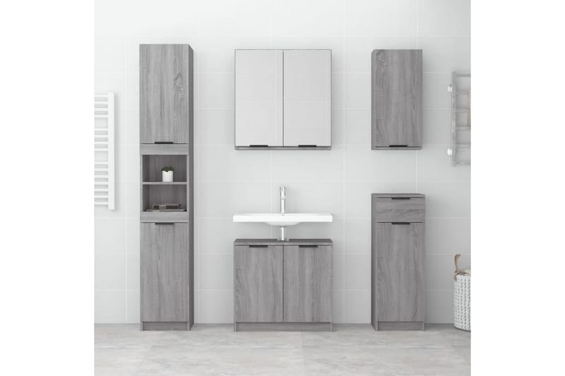 beBasic Baderomsskap grå sonoma eik 64,5x33,5x59 cm konstruert tre - GrÃ¥ - Hus & oppussing - Kjøkken & bad - Baderom - Baderomsmøbler & baderomsinnredning - Baderomsskap
