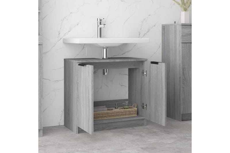 beBasic Baderomsskap grå sonoma eik 64,5x33,5x59 cm konstruert tre - GrÃ¥ - Hus & oppussing - Kjøkken & bad - Baderom - Baderomsmøbler & baderomsinnredning - Baderomsskap