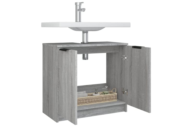 beBasic Baderomsskap grå sonoma eik 64,5x33,5x59 cm konstruert tre - GrÃ¥ - Hus & oppussing - Kjøkken & bad - Baderom - Baderomsmøbler & baderomsinnredning - Baderomsskap